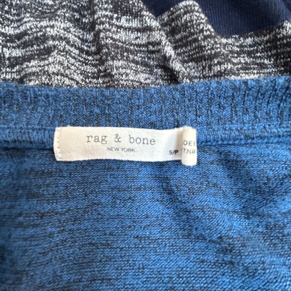 Rag and Bone Womens Blue Charcoal Striped Long Sleeve Hudson Top Small Stretch - Picture 3 of 8